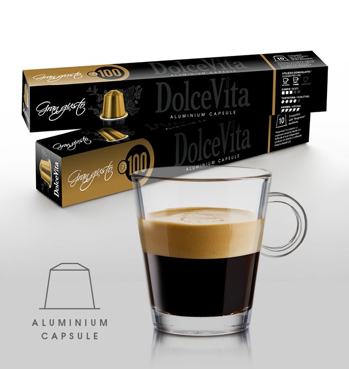 Espresso 100% arabica Gran gusto alluminio – 10cps