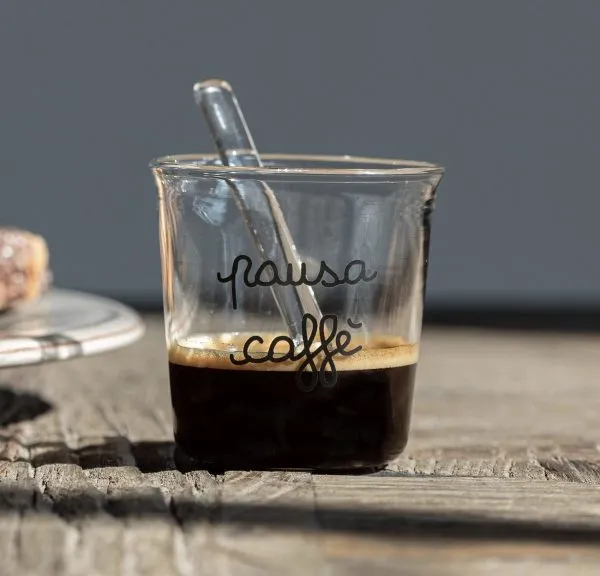 Set 4 bicchierini in vetro per Espresso con palettine – Pausa Caffè