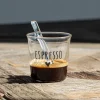 Set 4 bicchierini in vetro per Espresso con palettine - Espresso Cuore nero