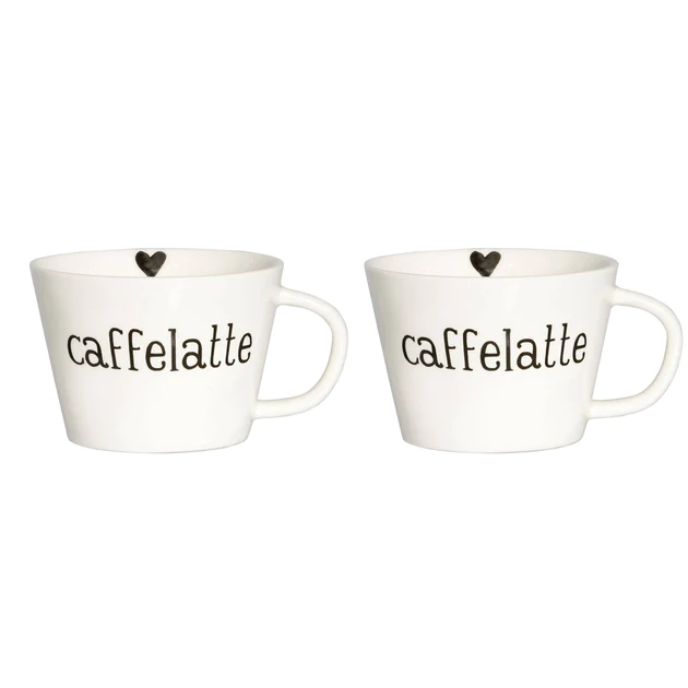 Set tazze colazione “Caffelatte” e cuore nero