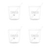Set 4 bicchierini in vetro per Espresso con palettine - Espresso e cuore Bianchi - immagine 2