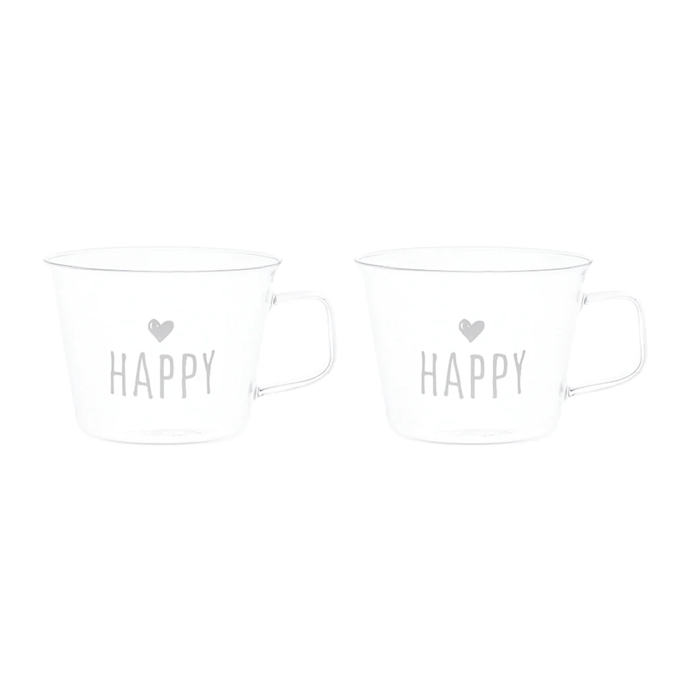 Set 2 tazze colazione Happy 480ml